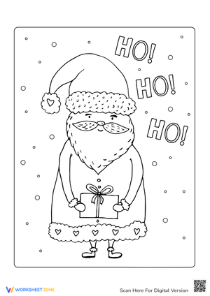 Jolly Santa Coloring Page