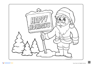 Santa Coloring Page - Happy Holidays Fun for Kids!