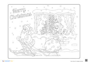 Santa's Christmas Delivery Coloring Page - Festive Fun!