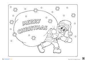 Santa's Gift Sack Coloring Page - Christmas Fun for Kids!