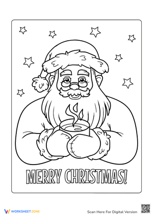 Cozy Santa Coloring Page
