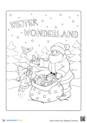 Santa's Winter Wonderland Coloring Page | Grade 1 Ready