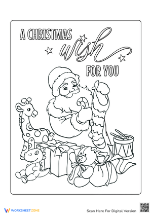 Santa's Christmas Wish List Coloring Page - Fun Holiday Activity
