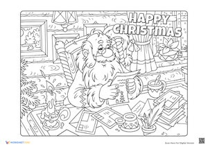 Santa's Letter: Reading & Coloring Fun - Christmas Worksheet
