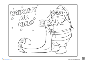 Santa's List Coloring Page