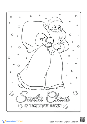 Santa Claus is Coming to Town Coloring Page