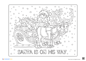 Santa's Sleigh Coloring Page - Christmas Fun for Kids!