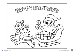 Santa Coloring Page - Happy Holidays Fun for Preschool!