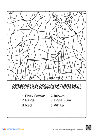 Reindeer Color by Number - Christmas Fun for Kids!
