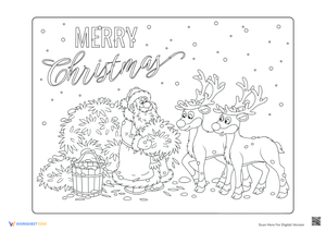 Santa's Reindeer Coloring Sheet: Christmas Preparation