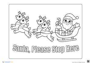 Santa's Flying Reindeer Coloring Page