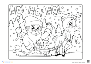 Festive Fun Reindeer Coloring Sheet