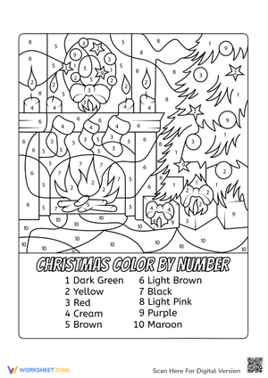 Christmas Tree Color by Number: Holiday Fun for Kids