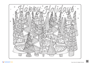 Christmas Tree Coloring Page With Intricate Design