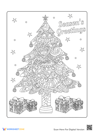Essential Christmas Tree Coloring Page | Grade 9-10