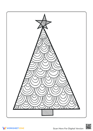 Holiday Coloring: Geometric Tree Design