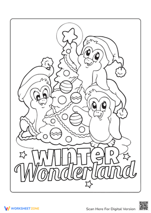 Christmas Tree Coloring with Penguins