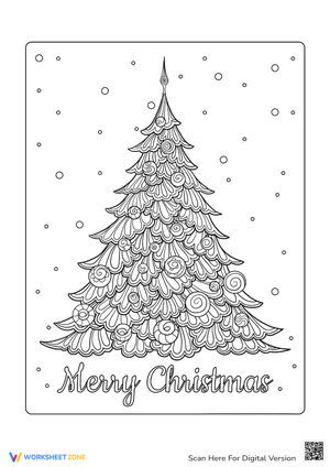 Coloring With Ornate Christmas Tree Design
