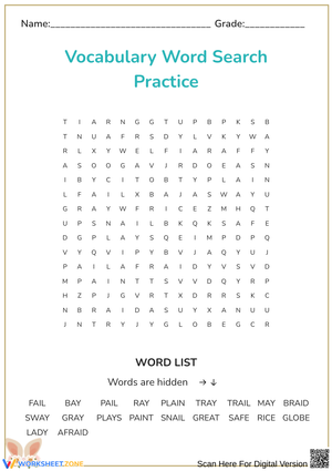 Fun Vocabulary Word Search Practice