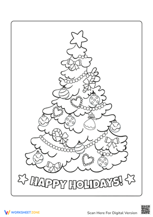 Christmas Tree Coloring Page - Fun Ornament Activity!