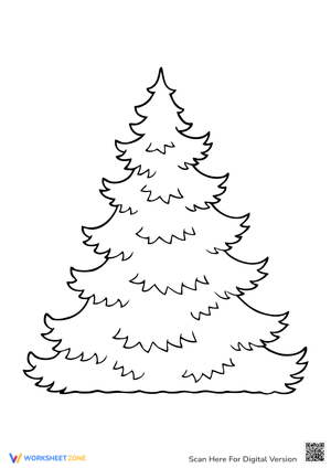 Pine Tree Coloring Page - Printable Nature Art for Kids