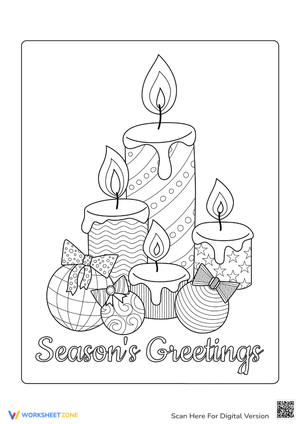 Christmas Ornaments and Candles Coloring