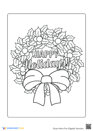 Christmas Wreath Coloring
