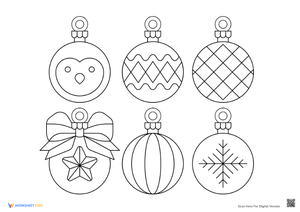 Cute Christmas Ornaments Coloring