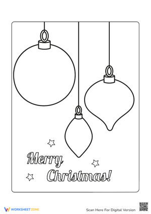 Festive Ornaments Coloring Sheet