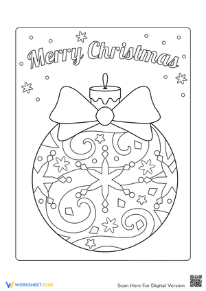 Festive Ornament with Bow Coloring