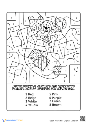 Christmas Stocking Color by Number