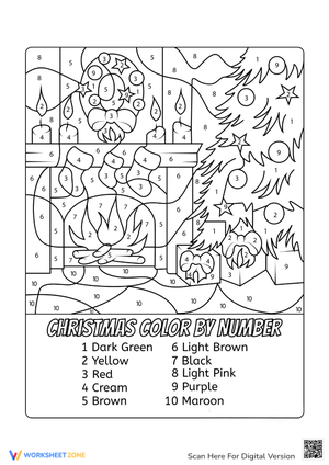Christmas Color by Number - Festive Scene Fun for Kids!