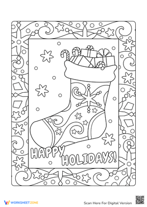 Christmas Stocking Coloring Page - Printable Holiday Fun