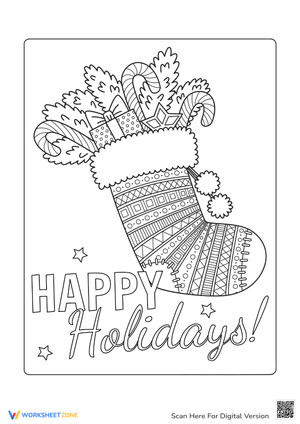 Festive Stocking Coloring Page - Christmas Fun for Kids!
