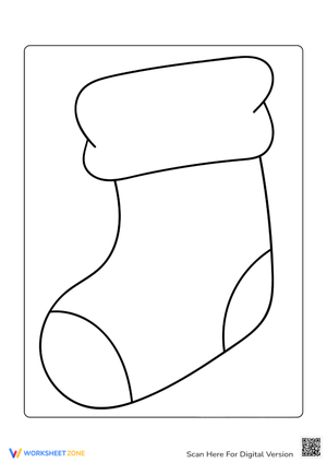 Easy Christmas Stocking Coloring Page - Kids Pre-K Fun