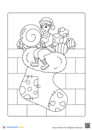 Holiday Stocking and Elf Coloring Fun 