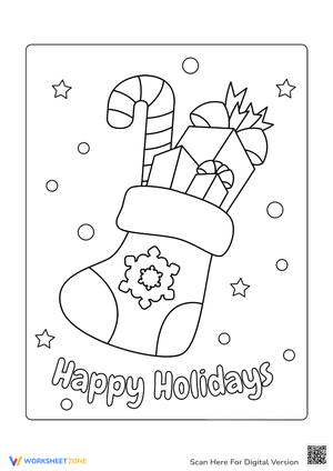 Holiday Stocking Coloring for Kids