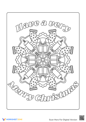 Christmas Stocking Mandala Coloring Page