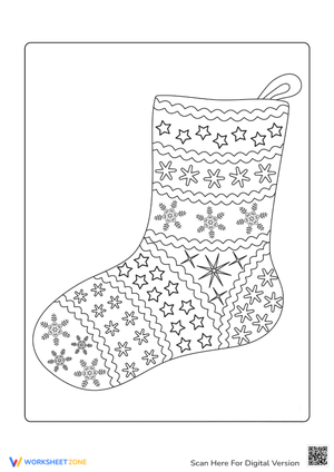 Snowflake Stocking Coloring Page - Christmas Fun for Kids!