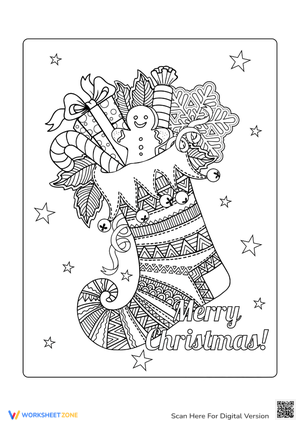 Detailed Christmas Stocking Coloring Page