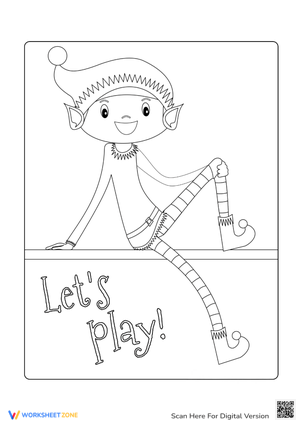 Playful Elf Coloring Page for Kids
