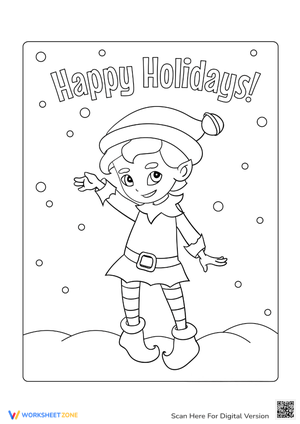 Christmas Elf Coloring: Holiday Cheer