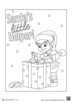 Santa's Little Helper Elf Coloring