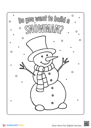 Friendly Snowman Coloring Page - Winter Fun for Kids!