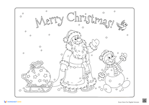 Snowman Santa Hat Coloring Page - Holiday Fun for Kids!