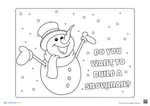 Friendly Snowman Coloring Sheet