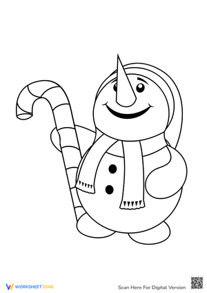 Happy Snowman Coloring Page - Winter Fun for Kids!
