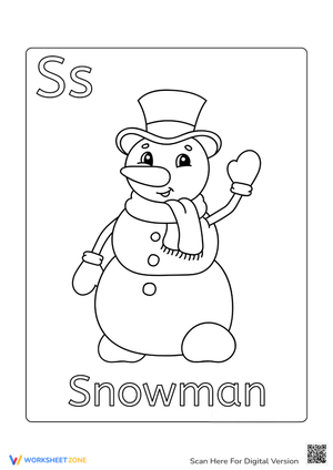 Color Snowman Worksheet - Winter Fun for Preschool & Kindergarten