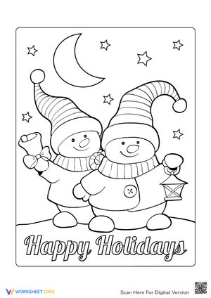 Snowman Friends Coloring Page - Winter Fun for Kids!
