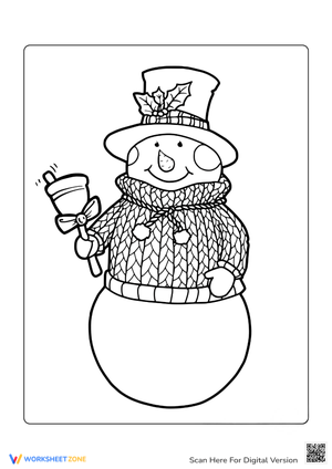 Festive Snowman Coloring Page - Winter Fun for Kids!